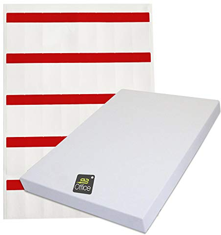 TE-Office 40 Pièce Câble Autocollant Étiquette Étiquettes Auto-Adhésif Câble Marquage de Câble Kabelbeschrifter A4 Feuilles 25x51mm Rouge