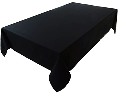 Hochwertige Tischdecke Tischwäsche aus 100% Baumwolle Kollektion Konzept, Farbe & Größe wählbar (Tischdecke - 150x220cm, Schwarz)