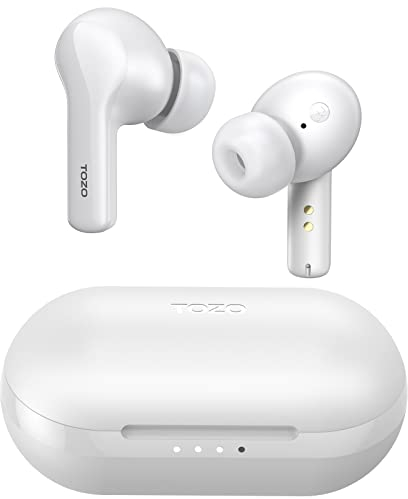 TOZO A2 Kopfhörer Kabellos Bluetooth 5.3 Bluetooth Kopfhörer mit Mikrofon, In Ear Bluetooth Kopfhörer Premium Sound mit Origx Akustik Ideal für Sport und Alltag - Weiß