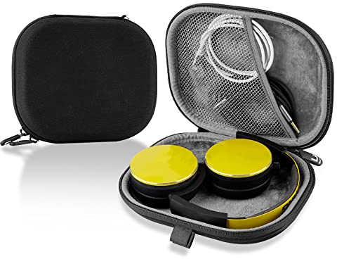 Linkidea Étui de Transport pour écouteurs AKG Y500, Y50BT, Sony WH-CH520, Philips TAUH202BK, Housse de Protection Rigide avec câble et Rangement pour Chargeur (Noir)