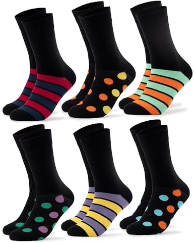 Occulto calcetines coloridos hombre 6 pares (Modelo: Moritz) Rayas de puntos 39-42