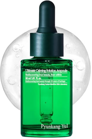 [PKY] Pyunkang Yul Ultimate Calming Solution Ampoule for Sensitive Skin with Patented Ingredients, Serum Intensely Calms & Soothes Redness with Cica & Tea Tree, Korean Skincare (1.01 Fl. Oz, 30ml)
