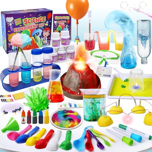 JOPSHEEN 70 Experimente für Kinder Wissenschaft Spielzeug Experimentierkasten zur Chemie,Vulkan, Spielzeug für Kinder Wissenschaftliche