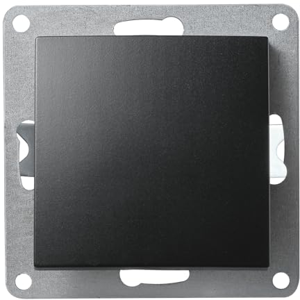 Conmutador | ESTILO | Interruptor de luz 10A, interruptor de encendido y apagado de 250V empotrado, conexión de terminal de tornillo del interruptor basculante, negro mate