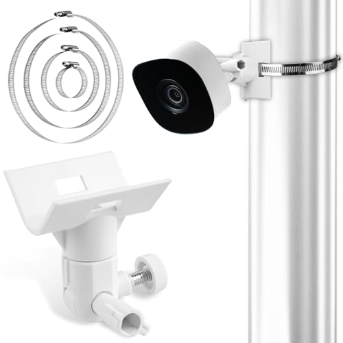 Masthalterung Halterung, Universelle Kamera Halterung für Eufy Cam/Arlo/Wyze, Verstellbare Camera Halterung für Innen- und Außenkamera, Masthalterung für Überwachungskamera und Solarpanel, Weiß