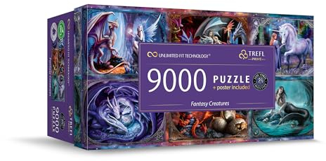 Trefl Prime - Puzzle UFT: Fantasy Creatures - 9000 Elemente, Anne Stokes, Großes Spiel, Dickster Karton, Bio, EKO, Unterhaltung für Erwachsene und Kinder ab 12 Jahren