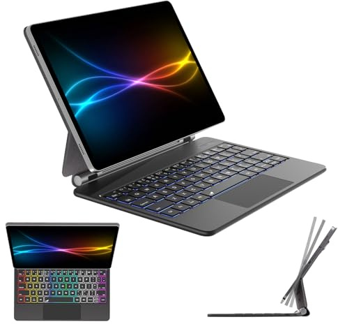 TECHGEAR Keyboard Case for Samsung Galaxy Tab S11 S9 S8 S7 11 - Tablet Keyboard Case with Trackpad, Magnetic Floating Stand, Backlit UK QWERTY Bluetooth (X730 X710 X700 T870 Series)