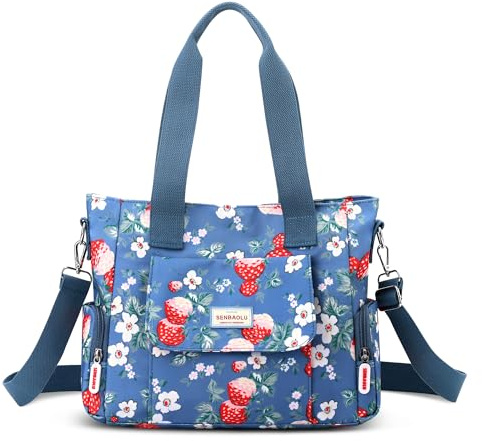 FORRICA Borsa a Mano Donna Borsa Tracolla Stampa di Moda Borsetta Grande Borse a Spalla Impermeabile Casuale Borsa Viaggio con Più Tasche Fiore H