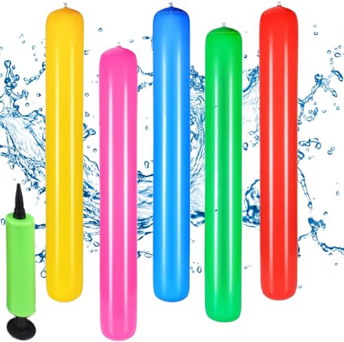 5 Pièces Frite Piscine Gonflables, 105cm Nouilles de Piscine Gonflables, Frite Piscine Mousse, Frites Natation pour Piscine, Frite Piscine Nouille Flotteur, Jouets de Piscine pour Enfant Adultes