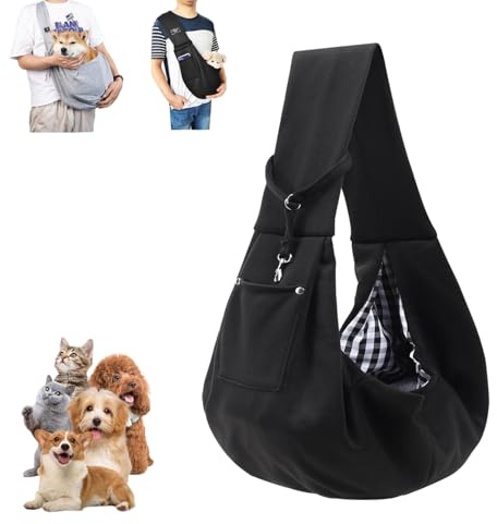Hundetragetasche,Hunderucksack Bis 10kg,Tragbare Hunde Verstellbar Tragetasche,Hunde Taschen Für Kleine Haustier,Für Spaziergang Aktivitäten Im Ausflüge und Freien(Schwarz)