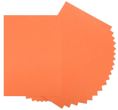 QUARKZMAN 20 Feuilles De Papier Cartonné Orange 21x29cm A4 Papier Épais 250gsm/170lb Carton En Vrac Pour Imprimante DIY Scrapbook Menus Cartes Invitations Et Artisanat