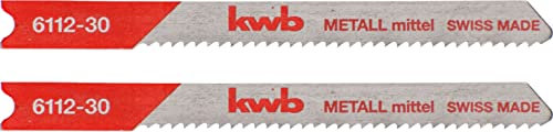 kwb Hojas de sierra de calar HSS para metal con vástago de leva en T (vástago en T), duración óptima, superficie sin acero, baja vibración para cortes finos
