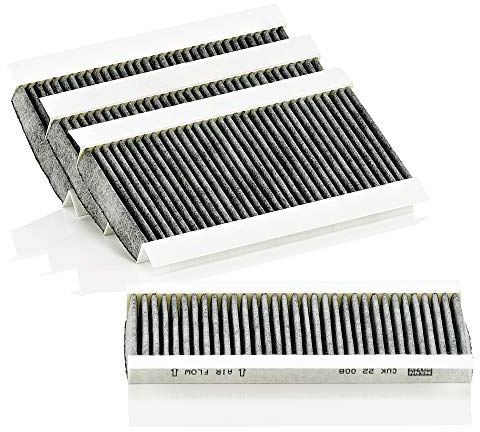 MANN-FILTER CUK 22 008-4 Innenraumfilter/Kabinenluftfilter - Pollenfilter mit Aktivkohle (4er Set) für Pkw + Transporter