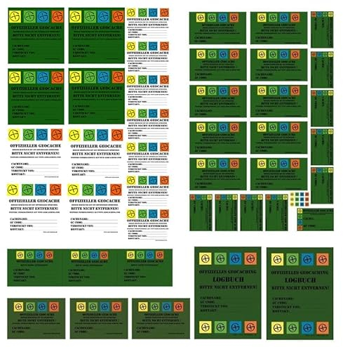 geo-versand Geocaching Aufkleber Set Petlinge Filmdosen Dosen Logbücher Hinweis Stashnote Finderhinweis Sticker