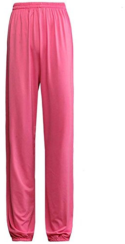 G-LIKE Kung Fu Training Hosen - Chinesische Kampfkunst Tai Chi Kung Fu Wing Chun Shaolin Yoga Knickerbocker Graziöse Lockere Weite Beine Trainingshosen Bloomers Unisex (Rosa, L)