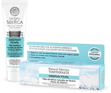 Natura Siberica Natural Siberian Toothpaste Siberian Pearl - Natürliche Zahnpasta mit Weißer Tonerde & Meersalz für sanfte Reinigung & starke Zähne - Mit Bio-Hamamelis & sibirischen Kräutern - 100g