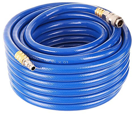 Tuyau à Air Comprimé PVC 10mm Tuyau en Spirale Flexible Compresseur D'Air 20m