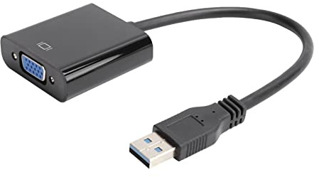 Lazmin112 USB till VGA-adapter 1920x1080 5.0Gbps USB 3.0 till VGA-videokonverterare Plug and Play-stöd 7/8/10