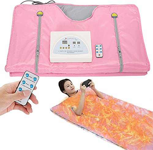XJZHANG Far Infrared Sauna Blanket with 50 Pcs Bath Bag, Body Shaping Weight Loss Blanket Salon Spa Beauty Device for Fitness Relieving Physical Fatigue