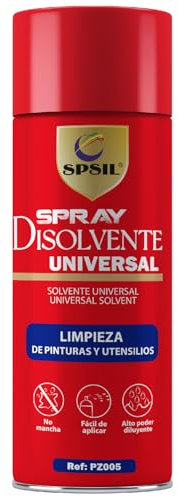 SPSIL Spray Disolvente 200 ml - Alto Poder para Limpiar Brochas y Rodillos - Evaporación del Olor Rápido - Uso Versatil