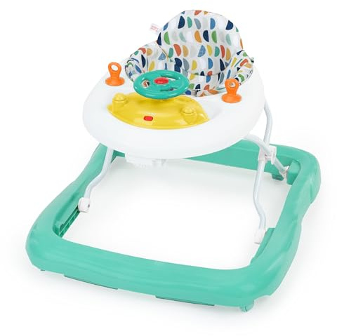 Bright Starts Ready to Roll Lights & Sounds Walker with Steering Wheel and Car Sounds, Removable Electronic Toy Station, 6-12 Months or Up to 26 lbs, Unisex