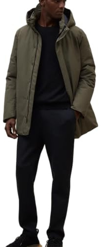 ECOALF Chaqueta con Capucha para Hombre, Verde Oliva, Estilo Parka de Invierno (FR/ES, Letras, XL, Regular, Regular, Verde)