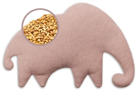 LESCHI Wheat Bag for Microwave - Grain Pillow Made of 100% Organic Cotton & Organic Wheat - Ideal Natural Relief for Stomach and Period Pain - Mammoth, Rosa