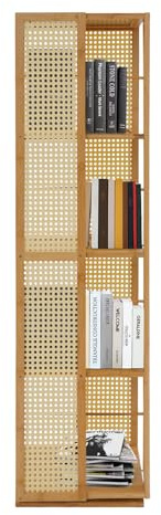 panfudongk Estantería giratoria de bambú de 4 niveles con rotación de 360 grados, estantes intermedios ajustables, diseño que ahorra espacio para salón, oficina, habitación infantil (madera)