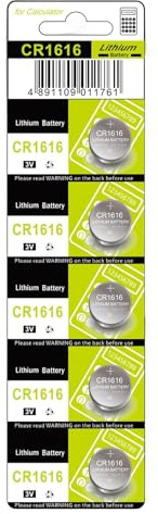 Obotsnoi CR1616 - Pilas de botón de 3 V, 10/5 unidades, construcción de metal, batería de litio para accesorios electrónicos para relojes, calculadoras, juguete