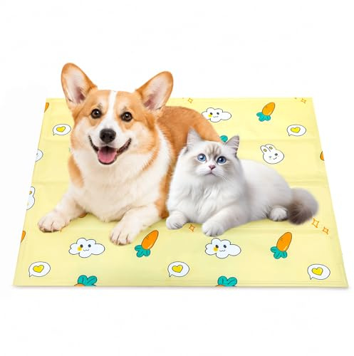 SilverChry Tappetino Rinfrescante Animali Domestici, Tappeto Refrigerante Cani, Tappetino Refrigerante Gatto, Lettino Ghiaccio Estivo Portatile, 2 Modelli Disponibili, Indispensabile Per l'Estate (B)