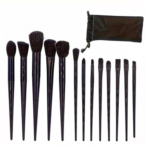 COYUN Juego de Brochas de Maquillaje, Juego de 13 Set Brochas Maquillaje, Pinceis Maquilhagem,Cerdas Suaves para Pinceles de Maquillajes de Regalo, para Base, Polvos, Sombras de Ojos, Rubor(Negro)
