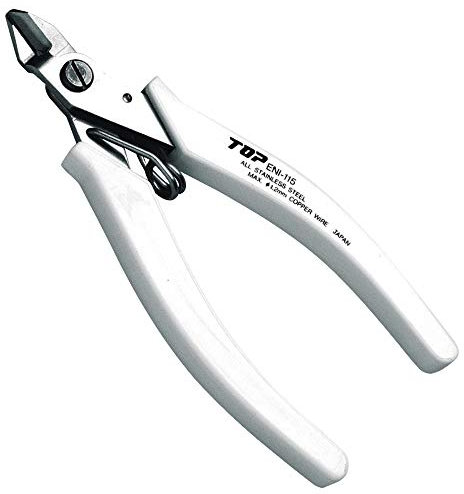 TOP Nipper Cutting Pliers Sharp Heavy Duty Japanese Stainless Steel, Spring Loaded Precision Flush Cut Pliers 4.5, Wire Cutter Tool, Made in JAPAN