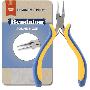 Beadalon Ergo Round Nose Pliers – Round Nose Pliers for Jewelry Making & Wire Loops, 5.25 in