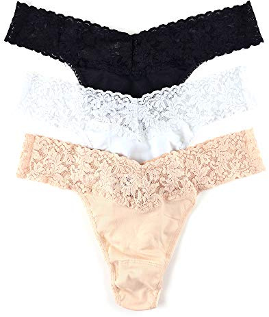 hanky panky Supima Cotton Thongs Original Rise, Soft, 3 Pack, One Size 4-14