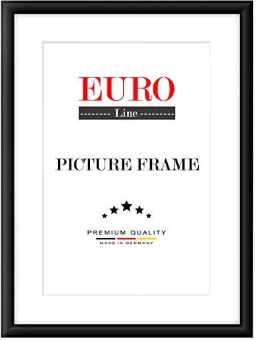 EUROLine Cornice in legno 50 x 35 cm Nero opaco con vetro acrilico antiriflesso per | Immagini | manifesti | cornici per puzzle | disponibile in 22 colori