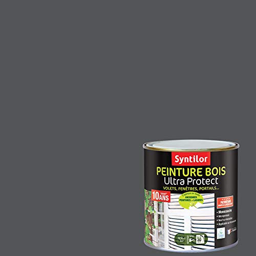 Syntilor - Peinture Bois Ultra Protect Gris Ardoise Satiné 0,5L