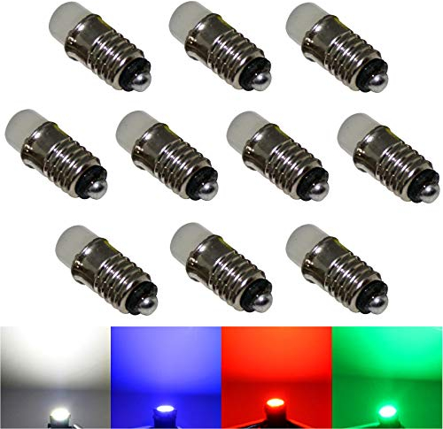 10x LED E5,5 Lämpchen Birnchen Birne 12V - kaltweiß blau grün rot (grün)