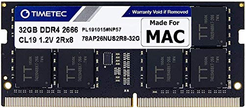 Timetec 32GB kompatibel für Apple DDR4 2666MHz für Mitte 2020 iMac 20,1/20,2/Mitte 2019 iMac 19,1 27 Zoll mit Retina 5K Display, Ende 2018 Mac mini 8,1 PC4-21333/PC4-21300 SODIMM-MAC-RAM-Upgrade