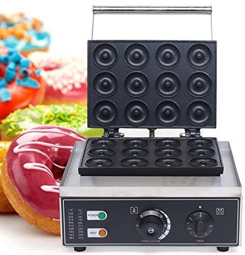 Moule à donuts, muffins et cake pops - 1500 kW - Revêtement anti-adhésif - 1 à 5 minutes pour un plateau (12 donuts de 9 cm)