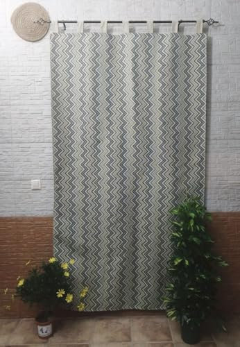Cortina para Puerta Exterior - Protección para tu Entrada en la Calle 140x260cm - Olas en Azul. para Puertas Ventanas y Patios Interior Exterior confeccionada en España.