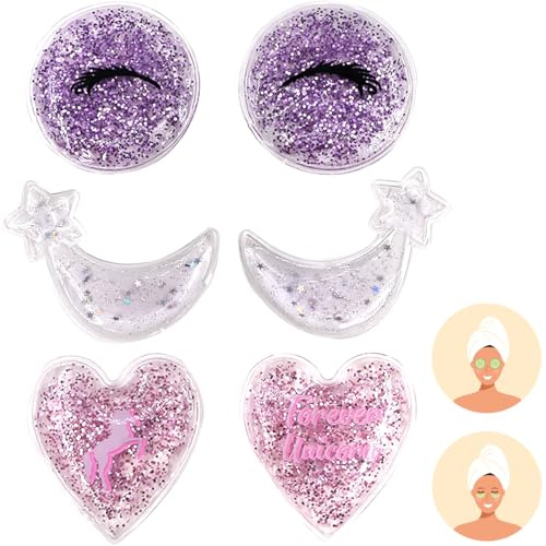 Gel Eye Ice Pack, Cooling Pad, Masks for Strain, Swelling, Redness, Puffiness, Dark Circles, Fine Lines, and Eye Recovery Surgery. 6 PCS