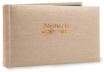 Holoary Kleines 10.2x15.2 cm Fotoalbum, Leinen-Hardcover, für 50 Fotos, schwarze Seite, traditionelles Buchbindung, Mini-Brag Book, Babyalbum, ideal für Hochzeit, Geschenke, Jahrestag (zitronengelb)
