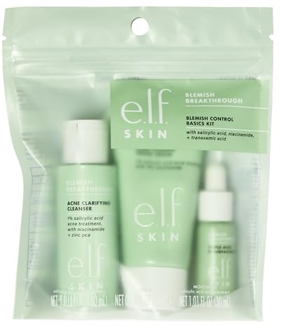 e.l.f. SKIN Blemish Breakthrough Blemish Control Basics Kit, Akne-Pflege-Routine In Reisegröße, Reiniger, Serum & Feuchtigkeitscreme, Vegan & Tierversuchsfrei