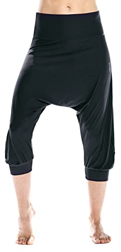 WINSHAPE Damen Functional Light And Soft ¾-haremshose Hp201ls Lässige Hose, Schwarz, L EU