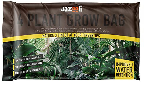 Jazooli 36L Garden Grow Bag for Vegetables & Tomatoes - Garden Planters Large Outdoor & Indoor Use, Nutrient Enriched Compost Soil, High Yield Crops, Deep Planter, Garden Bag