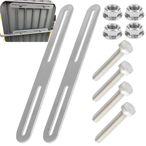 Juego de Fijación para Buzón de Valla 215 x 24 mm Fijación de Valla Buzón de Fijación para Fijar Buzones a Puertas o Vallas 2pcs(Plata, 215mm)