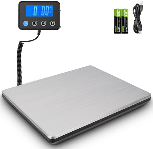 Apritsce Paketwaage, 50g-200kg Hochpräzise Digitale Plattformwaage, Postwaage mit Hold und Tara-Funktion für Pakete Lager Gepäck, Edelstahl Plattform, Externes LCD Display