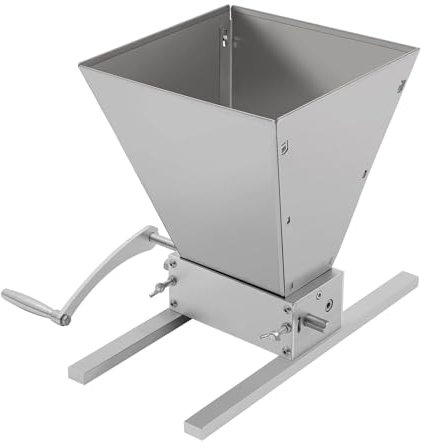 MINRS 4L Manuelle Getreidemühle Malzmühle Schrotmühle Barley Manuelle Verstellbare Getreidemühle Edelstahl Grainmühle Grain Crusher Malt Mill für Brauen Gerste, Weizen