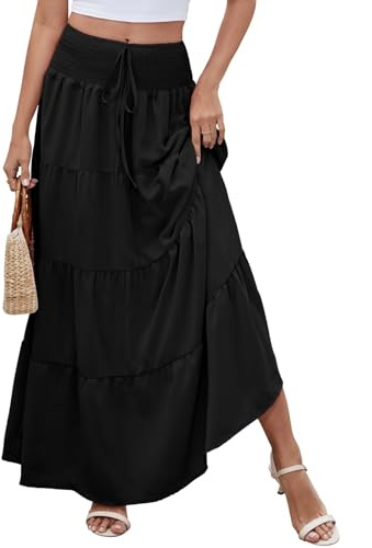 Kfnire Gonna Donna per Le Vacanze in Spiaggia Gonne Lunghe 2 in 1 Gonna Lunga con Elastico in Vita E Gonne Estive Eleganti Adatte per Scene Casual in Riva al Mare Taglie Multiple