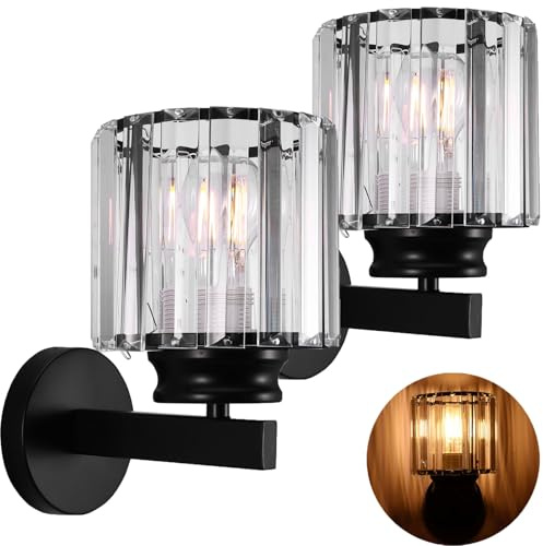 TiooDre Modern Crystal Wall Light, 2pack Wall Sconce Lights for Living Room Bedroom Corridor Dining Room Hallway (No Light Source)